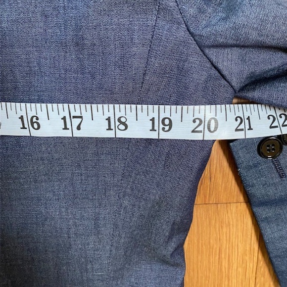 Express Photographer Tuxedo Blazer Blue Black Men 40R Slim Fit Satin Lapel - Picture 10 of 12